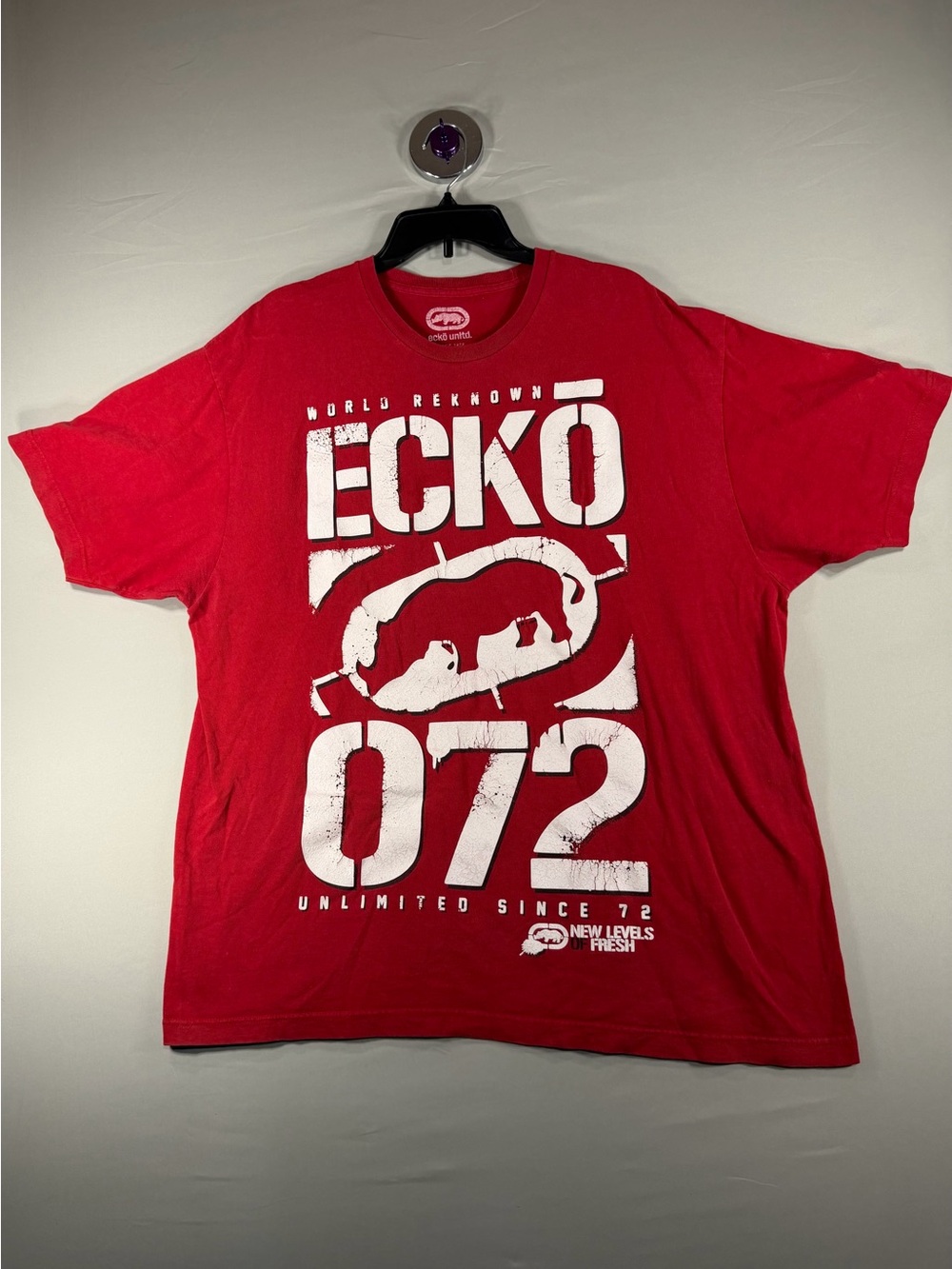 Ecko Unlimited Red Tee with White Graphic Logo